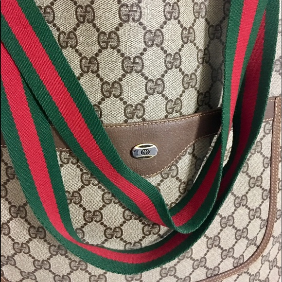 Authentic GUCCI tote/Shoulder bag coated canvas - Picture 3 of 8
